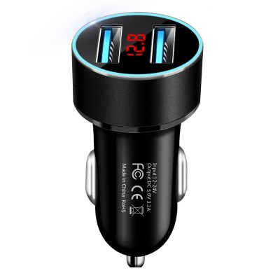 New Smart Design 12V 2-in-1 Car Fast Electric Dual USB Ports Mini Car Charger